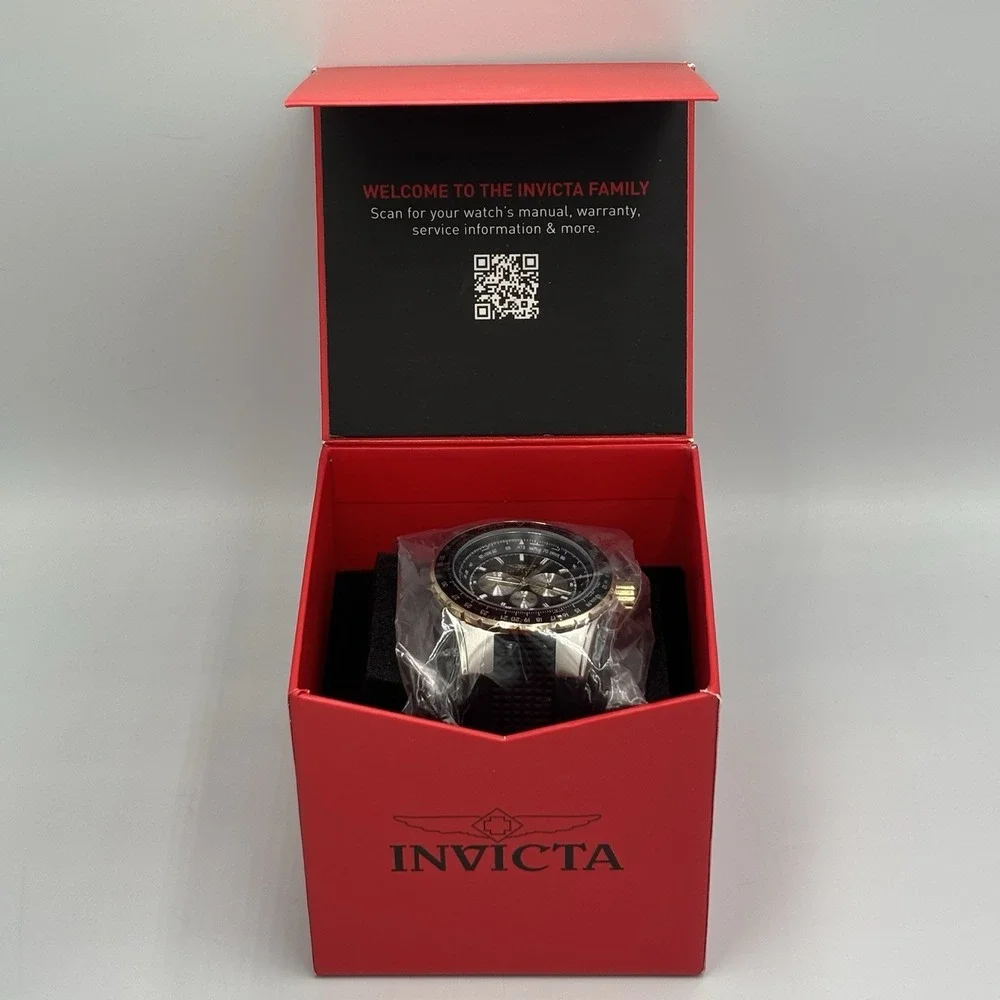 Invicta Aviator Watch Men 51mm Black Dial Two Tone Daydate Round 33029 New‎